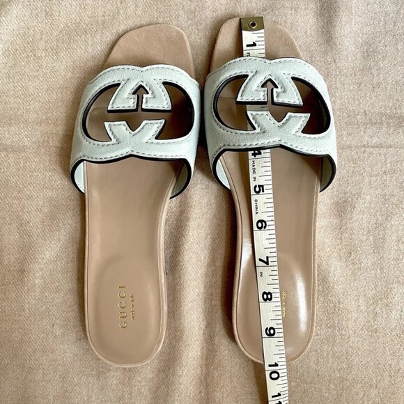 NWT Gucci Sandal Slides in Salvy Green Suede - Size EU 37.5 / US 7.5 - Picture 11 of 16